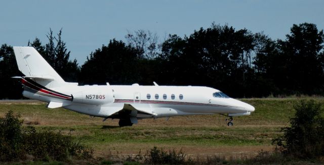 Cessna Citation Latitude (N578QS) - Taxiing for departure is this 2018 Cessna 680A Citation Latitude in the Autumn of 2024.