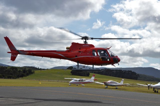 Eurocopter AS-350 AStar (VH-SRB) - Newly refurbished Squirrel of Helicopter Resources arriving at Flinders Island, Sept 2019