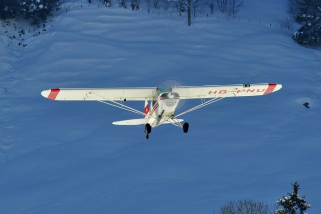 HB-PNU — - Snowed in temporary airstrip of Schwarzsee (Lac Noir), a frozen lake in the canton of Fribourg. Some days of preparations, a couple of landings a day before for testing everything and one day open for propeller driven aircrafts.<br>17th of February 2012 everything was perfect ! ICAO-Code changed lately from LSYS to LSWS 