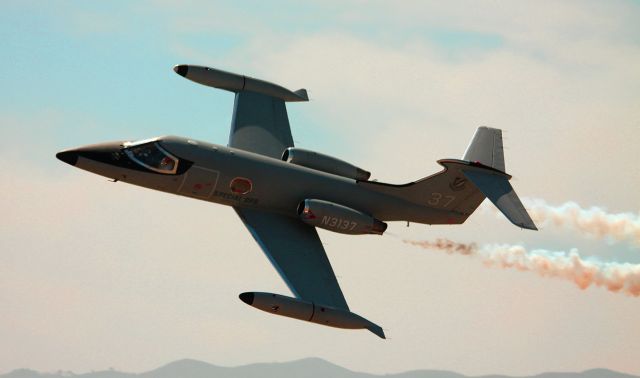 Learjet 24 (N3137) - "Special Ops" being flown by Clay Lacy, and can be seen in window,  at The California International Air Show, Salinas, Ca 09-22-2012