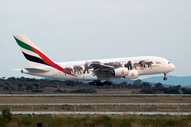 Airbus A380-800 (A6-EOM) - Emirates A380 - United For Wildlife lands in Athens.