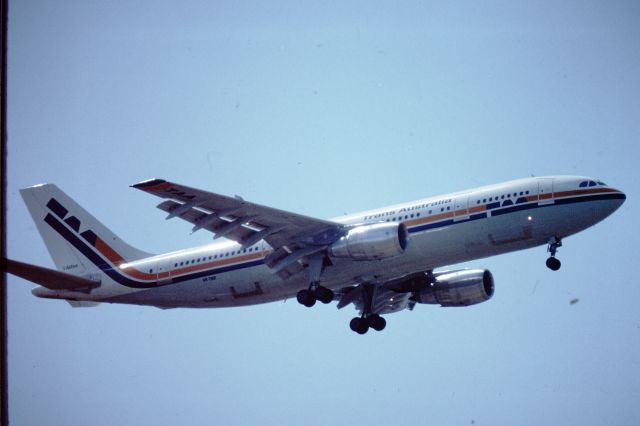 VH-TAD — - On approach to Sydney airport March 1983. Trans Australia Airlines (TAA) later became Australian Airlines and was eventually taken over by Qantas. These A300s were a revelation to the Australian travelling public, bringing widebody comfort and modern aircraft to domestic routes for the first time. This aircraft is still in operation as A6-MDB and has been converted to a freighter. She flew the last Qantas A300 flight in 1998.  