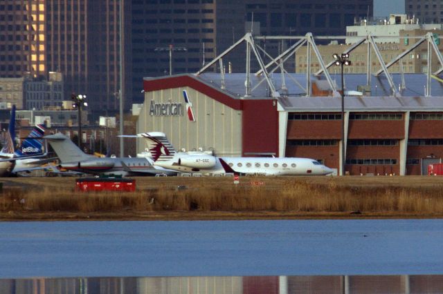 Gulfstream Aerospace Gulfstream G650 (A7-CGC) - Qatar Executive Gulfstream 650ER parked next to Vista Jet at BOS on 3/24/21.