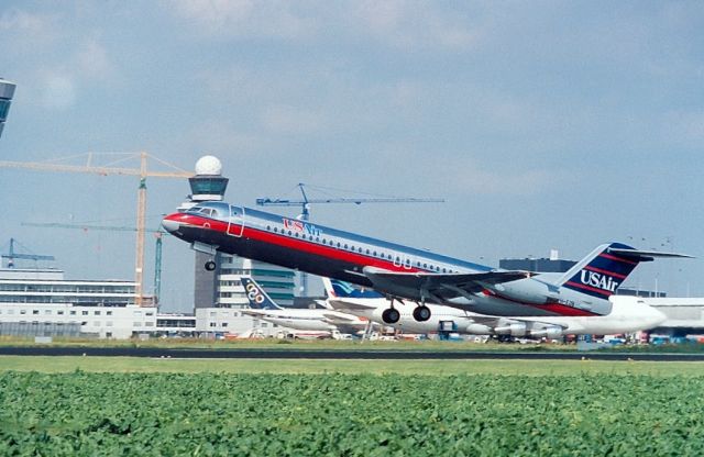 Fokker 100 (PH-EZB) - US Air F100 met test registratie archief