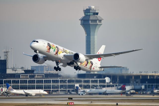 Boeing 787-9 Dreamliner (JA873J) - Arishi-Hawaii livery. 28-R departure on 12-21-20