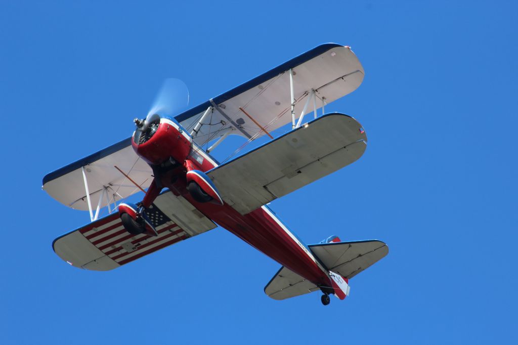 Boeing PT-17 Kaydet (N4442N) - Landing Runway 27 Oshkosh