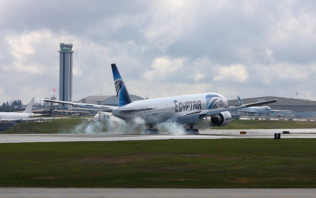 BOEING 777-300 (SU-GDR) - Egypt Air 777-300ER Landing at Paine Field.