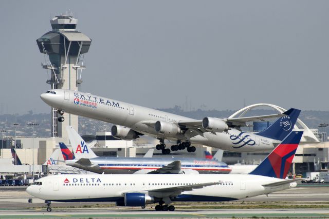 Airbus A340-600 (B-6053) - B-6053  Airbus  A340-642  Skyteam  CES  KLAX  20130304  4107