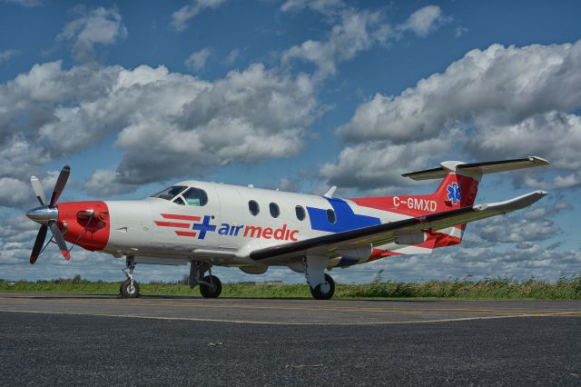 Pilatus PC-12 (C-GMXD) - Fresh new image for this Airmedic PC12 in CYHU. 05-09-2020