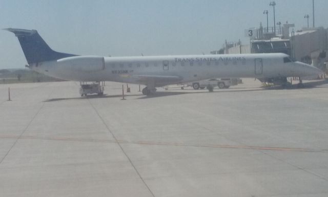 Embraer ERJ-145 (N835HK) - N835HK at the gate in Lincoln on the morning of June 28, 2019