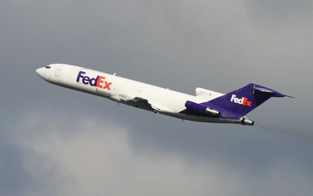 N281FE — - FedEx 727 climbs into mostly cloudy skies over Nashville, TN