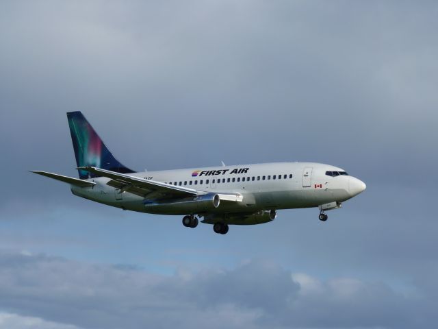 Boeing 737-200 — - colourful tail(northern lights),landing on rwy#25