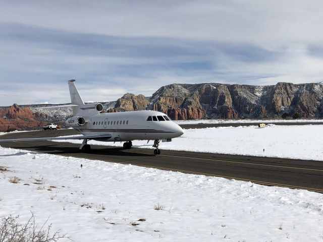 Dassault Falcon 900 (N915TP) - Arriving at Sedona Airport, Winter, 2021