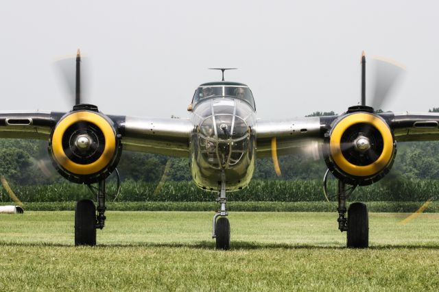 North American TB-25 Mitchell (NL2825B) - American Airpower Museums B-25 "Miss Hap" prepares to taxi at the 2015 "Greatest Show on Turf"