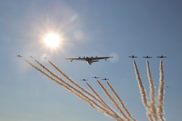 MARTIN Mars (C-FLYL) - Final flight of the Martin Mars, accompanied by nine Snowbirds and a T-33.