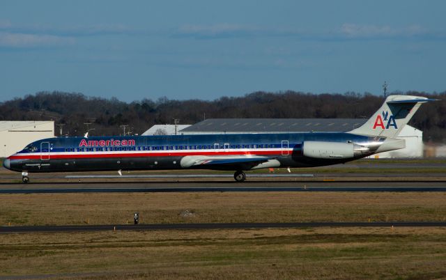 McDonnell Douglas MD-83 (N968TW) - N969TW roars off of Nashville's Runway 2L for DFW.  This was the last AA Mad Dog pic I got during golden hour.  It was amazing to hear the thunder of the engines and burn of fuel for one last time.  Photo taken March 18, 2019 with Nikon D3200 at 200mm.  