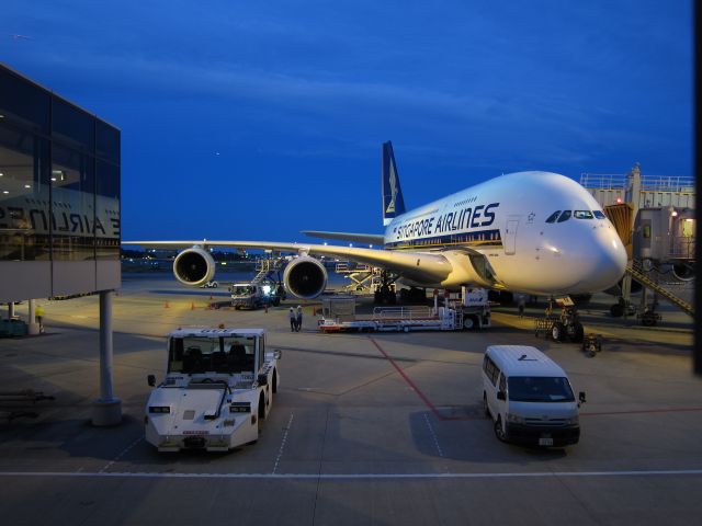 Airbus A380-800 (9V-SKR) - Loading up for SQ012 to KLAX on Aug 7, 2014