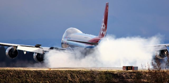 BOEING 747-8 (LX-VCC) - LUX-SEA 4-3-2023 New tires?