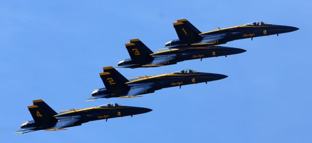 — — - Blue Angels over Fort Worth- April 2016...standing off 820 and Quebec street in lake worth 