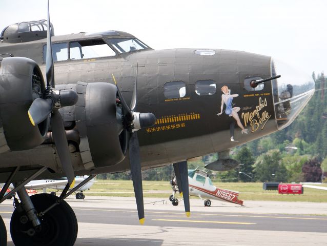 Boeing B-17 Flying Fortress — - "Memphis Belle" movie plane (originally the "Liberty Belle") nose art