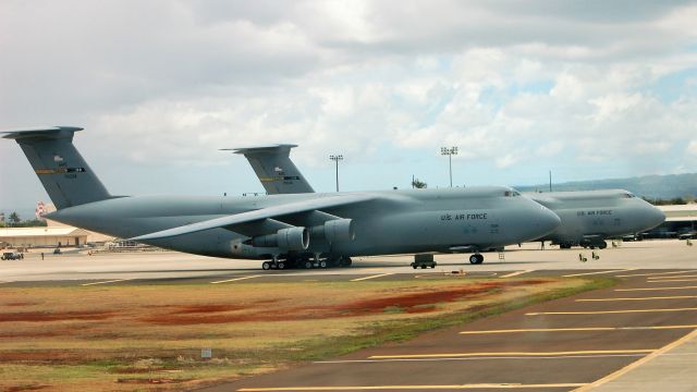 Lockheed C-5 Galaxy — - C5s on the ramp at Honolulu Hickam ramp November 2006