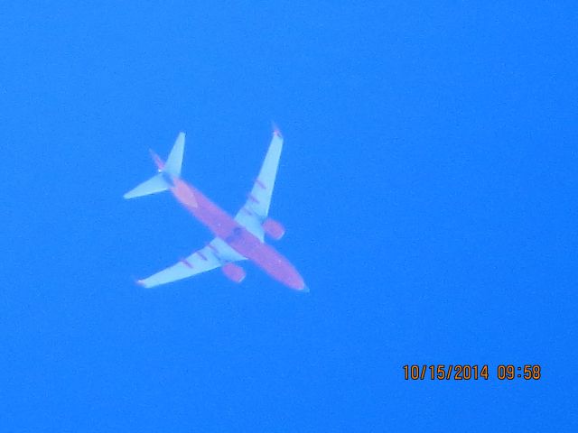 Boeing 737-700 (N793SA) - Southwest flight 574 from ATL to DEN over Southeastern Kansas at 38,000 feet.