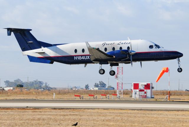 Beechcraft 1900 (N184UX) - The Mighty Beechcraft 1900 landing at RWY Three-Zero, Merced Regional Airport