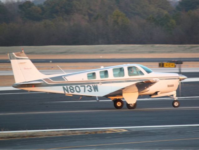 Beechcraft Bonanza (36) (N8073W) - Taking off of 20R at PDK on 02/16/2011