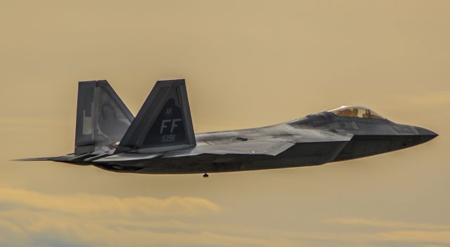 Lockheed F-22 Raptor (09-4191) - One of 32 F-22s that took shelter at Rickenbacker to avoid damage from Hurricane Matthew. Seen here taking off to go back home to Langley AFB. Not my best edit ever, but I love the coloration in this. Hard to believe it was 1246 in the afternoon!