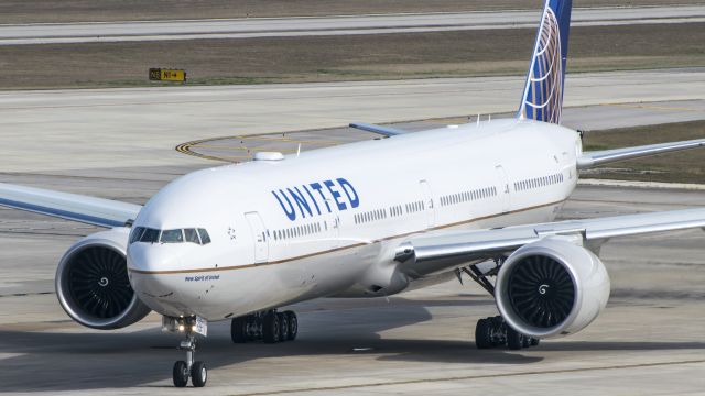 BOEING 777-300ER (N2331U) - New Spirit of United after pushback and ready to taxi KIAH.