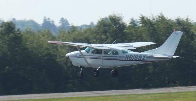 Cessna 205 (N8188Z) - Shortly after departure is this 1963 Cessna 205 Centurion configured for Skydiving in the Summer of 2023. 8/6/2023