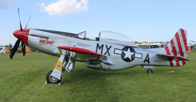 North American P-51 Mustang (NL51MX) - North American P-51D Mustang "Mad Max" at Wittman Regional Airport, Oshkosh, WI, during Airventure 2017 - July 28, 2017.