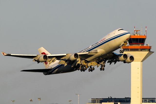 Boeing 747-400 (B-2476) - With our backup tower.Frankfurt is the one and only airport in the world with a complete second tower, a backup tower!!