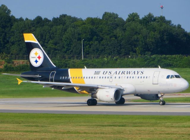 Airbus A319 (N733UW) - US Airways A319 "Pittsburgh Steelers" 8/5/13