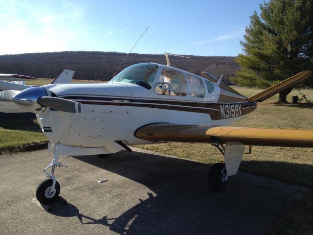 Beechcraft 35 Bonanza (N3159V) - Enjoying the sun after long winter nap in the hangar