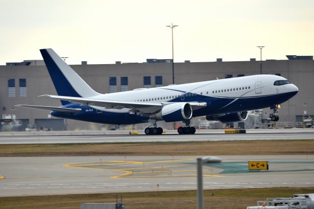 BOEING 767-200 (P4-CLA) - Comlux Aruba - Departing 23-L 10:00 on 10-04-20 bound for KBUR. Clouds burst out with rain 5 minutes after this beauty departed.