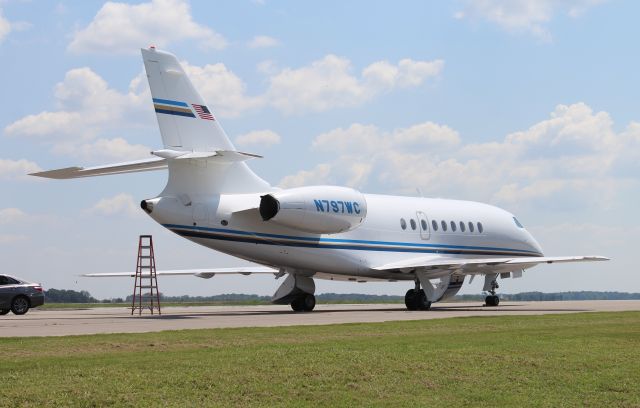 Dassault Falcon 2000 (N797WC) - A Dassault Falcon 2000 on the ramp at Pryor Field, Decatur, AL - August 27, 2016