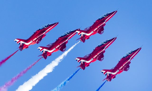 Boeing Goshawk — - Red Arrows at Jersey Channel Islands today! Sept 10, 2015