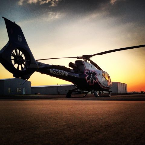 N325AM — - Sunrise at work looking at Tulsa Life Flight 3.