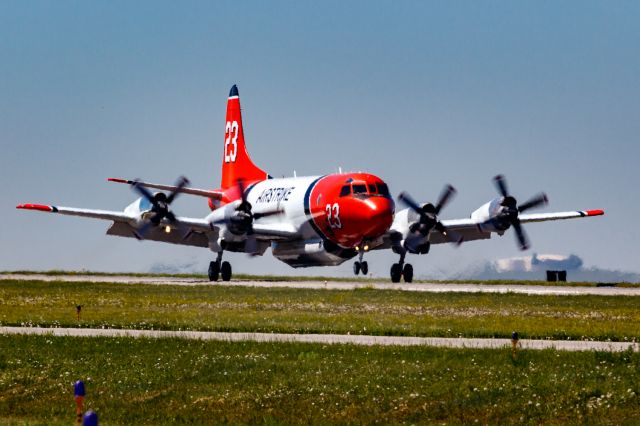 Lockheed P-3 Orion (N923AU) - Wildfire Air Tanker Demonstration and Display at KFNL.