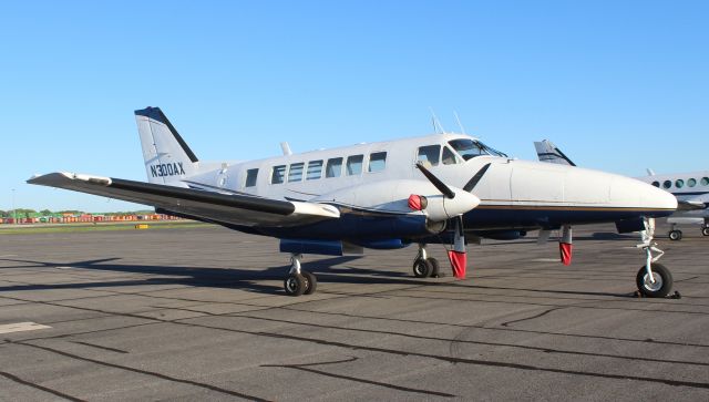 Beechcraft Airliner (N300AX) - A 1970 model Beechcraft A99, modified for skydiving, on the ramp at Carl T. Jones Field, Huntsville International Airport, AL - May 1, 2017.