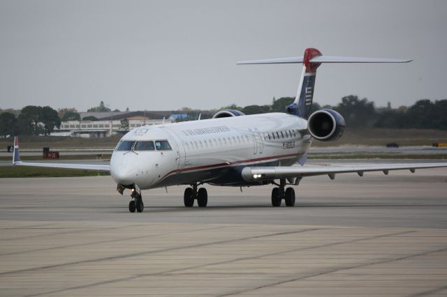 Canadair Regional Jet CRJ-900 (N935LR) - US Air Flight 2675 operated by Mesa (N935LR) arrives at Sarasota-Bradenton International Airport following a flight from Charlotte-Douglas International Airport