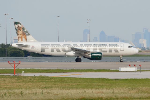 Airbus A320 (N214FR) - Fronrier N214FR departing KDFW 06/08/2013