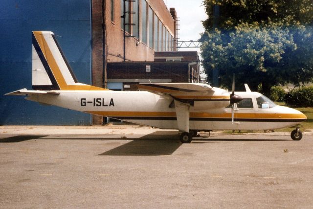 ROMAERO Islander (G-ISLA) - Seen here in Jul-97.  Transferred to Anguilla 10-Oct-06 where it became VP-AAS.