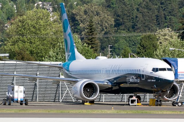 N8704Q — - MAX #4 sitting on the RNT flight line. Note the "100 years of Boeing" under the nose. 