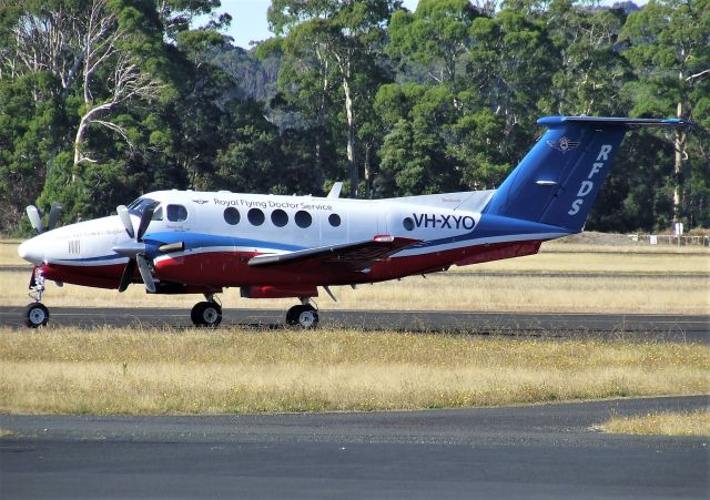 Beechcraft Super King Air 200 (VH-XYO) - RFDS Beechcraft Super King Air 200C VH-XYO (BL-166) at Wynyard Airport Tasmania Australia. 5 April 2023.