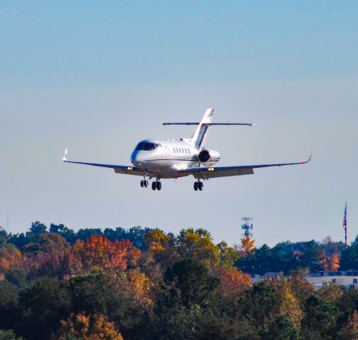 Hawker 800 (N109R) - Landing with the beautiful upstate fall colors.