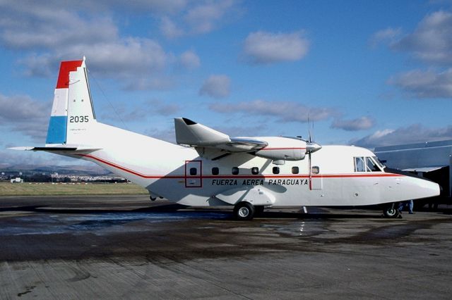 FAP2035 — - This CASA 212-400 was on its first refueling stop on it delivery flight from Seville.