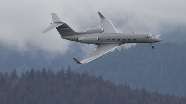 Gulfstream Aerospace Gulfstream IV (N165JF) - On approach to Juneau, after flying nonstop from Bedford, MA.