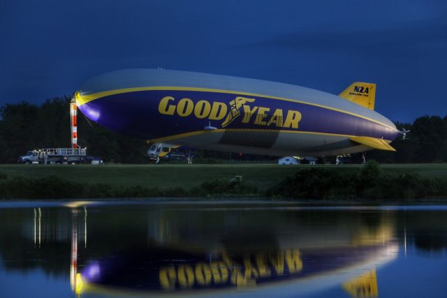 Unknown/Generic Airship (N2A) - Wingfoot Two (N2A) seen from across the lake at Wingfoot Lake Airship Base in Ohio during blue hour. The airship, now based in Pompano Beach, Florida was in town for crew training.